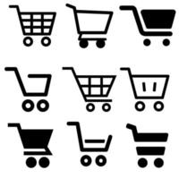 Shopping Cart vector icon set. Shop illustration symbol collection. basket sign or logo.