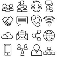 Communication icon vector set. Conversation illustration sign collection. Forum symbol.