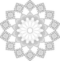 Vector mandala design. Abstract pattern isolated on white background. Illustration for cards, coloring pages.