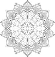 Vector mandala design. Abstract pattern isolated on white background. Illustration for cards, coloring pages.