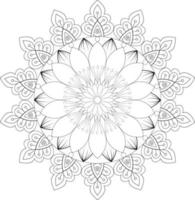 Vector mandala design. Abstract pattern isolated on white background. Illustration for cards, coloring pages.
