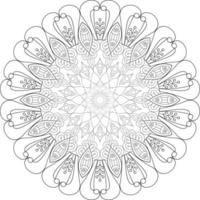 Vector mandala design. Abstract pattern isolated on white background. Illustration for cards, coloring pages.