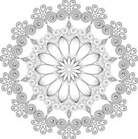 Vector mandala design. Abstract pattern isolated on white background. Illustration for cards, coloring pages.