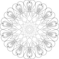 Vector mandala design. Abstract pattern isolated on white background. Illustration for cards, coloring pages.
