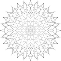 Vector mandala design. Abstract pattern isolated on white background. Illustration for cards, coloring pages.