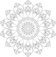 Vector mandala design. Abstract pattern isolated on white background. Illustration for cards, coloring pages.