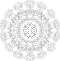 Vector mandala design. Abstract pattern isolated on white background. Illustration for cards, coloring pages.