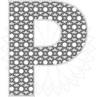 Alphabet coloring page with floral style. ABC coloring page - letter A Free Vector