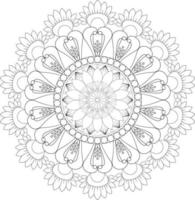 Vector mandala design. Abstract pattern isolated on white background. Illustration for cards, coloring pages.