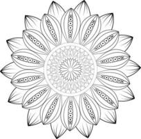 Vector mandala design. Abstract pattern isolated on white background. Illustration for cards, coloring pages.