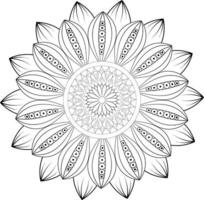 Vector mandala design. Abstract pattern isolated on white background. Illustration for cards, coloring pages.