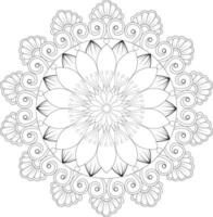 Vector mandala design. Abstract pattern isolated on white background. Illustration for cards, coloring pages.