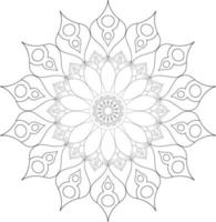Vector mandala design. Abstract pattern isolated on white background. Illustration for cards, coloring pages.