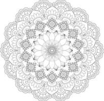 Vector mandala design. Abstract pattern isolated on white background. Illustration for cards, coloring pages.
