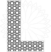 Alphabet coloring page with floral style. ABC coloring page - letter A Free Vector