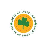 Saint Patrick's Day vector illustration concept coin shamrock and typography