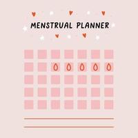 menstrual intensidad período planificador vector