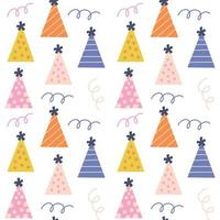 Pattern colorful birthday cap vector