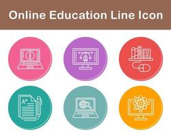 conjunto de iconos de vector de educación en línea