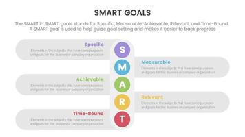 smart business model to guide goals infographic with vertical small circle down direction concept for slide presentation vector