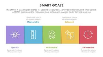 smart business model to guide goals infographic with square box right direction concept for slide presentation vector