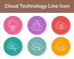 nube tecnología vector icono conjunto