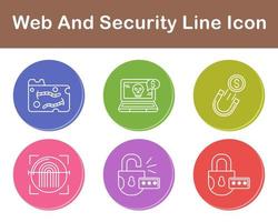 web y seguridad vector icono conjunto