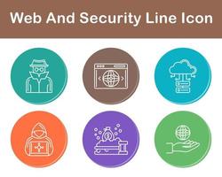 web y seguridad vector icono conjunto