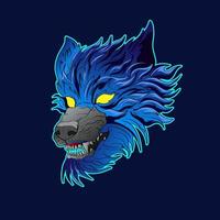 Wolf Design Head Emblem of Aggressive Angry Illustration your merchandise or business vector