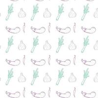 Colorfull Seamless vegetable background Vector Pattern Bright color Pattern suitable for posters, postcards, fabric or wrapping paper