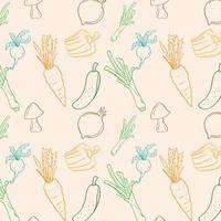Colorfull Seamless vegetable background Vector Pattern Bright color Pattern suitable for posters, postcards, fabric or wrapping paper
