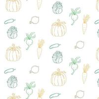 Colorfull Seamless vegetable background Vector Pattern Bright color Pattern suitable for posters, postcards, fabric or wrapping paper