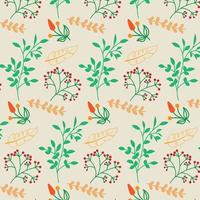 Beautiful romantic flower collection Seamless floral pattern background Vector Pattern Bright color Pattern suitable for posters, postcards, fabric or wrapping paper