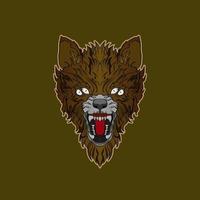 Wolf Design Head Emblem of Aggressive Angry Illustration your merchandise or business vector