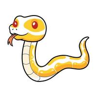 Cute albino ball python snake cartoon vector