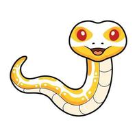 Cute albino ball python snake cartoon vector