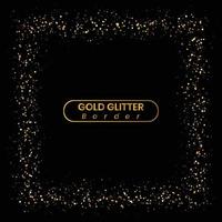 Gold glitter frame border vector