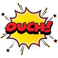 Ouch comic design vector art for free download