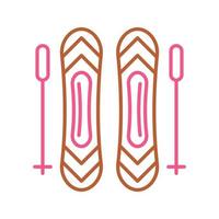 Ski Sticks Vector Icon
