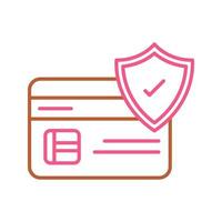 icono de vector de protección de tarjeta