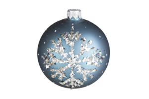 Silver christmas ball isolated on a transparent background png