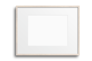 Beige lanscape picture frame mockup isolated on a transparent background png