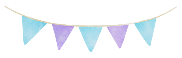 watercolor blue and purple ribbon for decorative party png