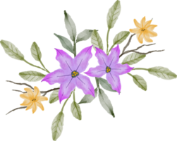 lindo aguarela flor arranjo png