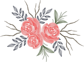 magnifique aquarelle fleur arrangement png