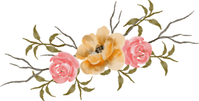 magnifique aquarelle fleur arrangement png