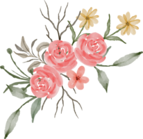 beautiful watercolor flower arrangement png