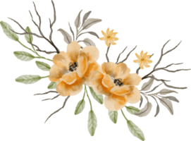 magnifique aquarelle fleur arrangement png