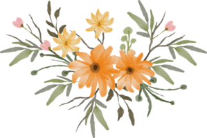 beautiful watercolor flower arrangement png