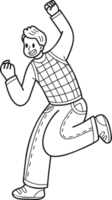 business man jumping for joy illustration in doodle style png
